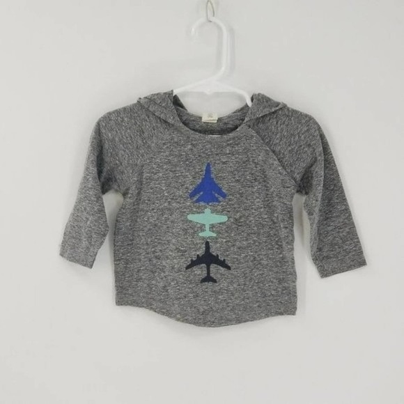 Tucker + Tate Toddler Airplane Graphic Hoodie Long Sleeve T-Shirt Size 12M - Picture 1 of 5